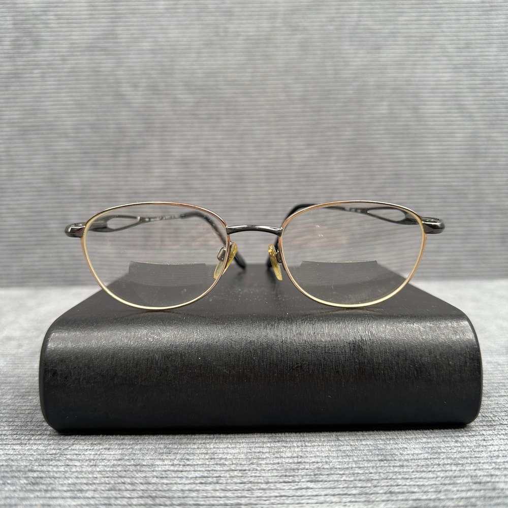 Marcolin 7206 223  Tone Gunmetal Gold Oval Y2K Eyeglasses Frames Italy 51-18-135
